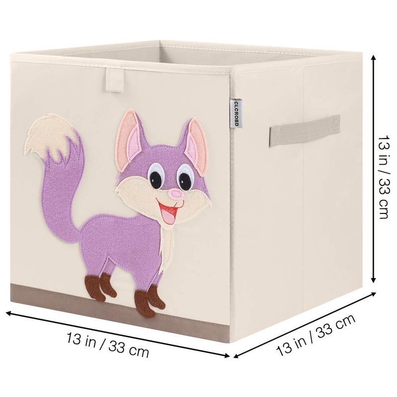 CLCROBD Foldable Animal Cube Storage Bins Fabric Toy Box/Chest/Organizer for Kids Nursery, 13 inch (Fox) - Image 2